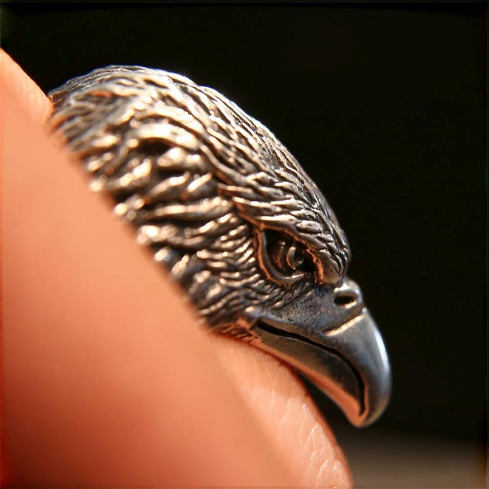 アクセサリー SILVER EAGLE
ASTATIC Retro 925 Sterling Silver Eagle Head Ring Punk Jewelry for